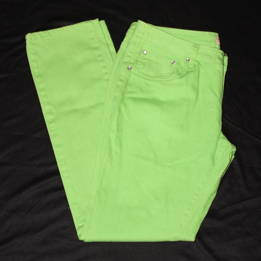 Hybrid & Company Bright Green Jeans, Size 15